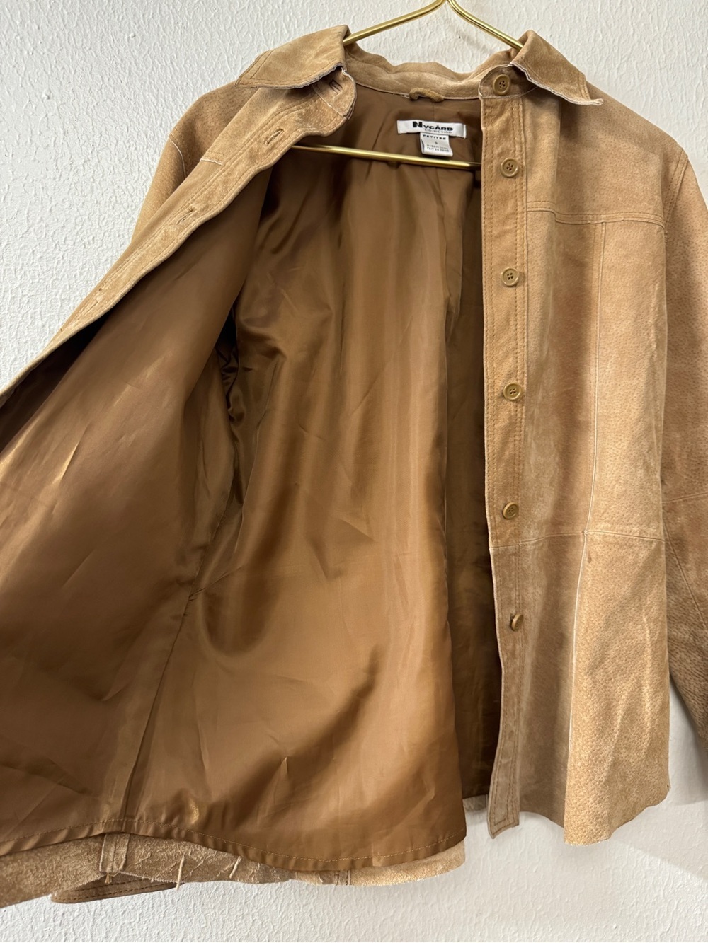 Vintage Nygard Tan Leather Button-Front Jacket - Picture 3 of 8